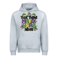 Heather Grey thick thighs mardi gras vibes Urban Hoodie - MaliasSmallBusiness