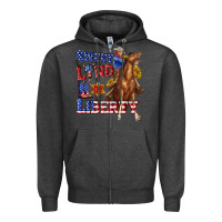 Charcoal Heather western sweet land of liberty 4th july billie wilder Zipper Hoodie - texasbilliewilder