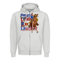 Dove Grey western sweet land of liberty 4th july billie wilder Zipper Hoodie - texasbilliewilder