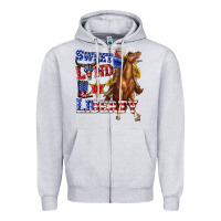 Heather Grey western sweet land of liberty 4th july billie wilder Zipper Hoodie - texasbilliewilder