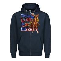Navy western sweet land of liberty 4th july billie wilder Zipper Hoodie - texasbilliewilder