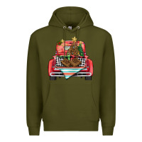 Army Green Christmas truck Premium Hoodie - BarkalooDesign