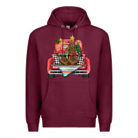 Burgundy Christmas truck Premium Hoodie - BarkalooDesign