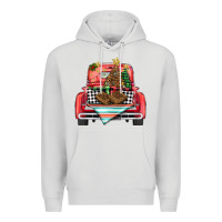 Dove Grey Christmas truck Premium Hoodie - BarkalooDesign