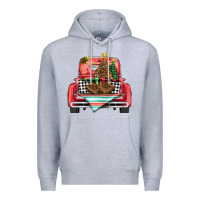 Heather Grey Christmas truck Premium Hoodie - BarkalooDesign