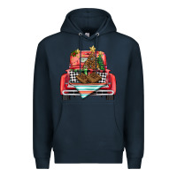 Navy Christmas truck Premium Hoodie - BarkalooDesign