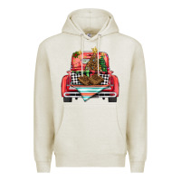 Oatmeal Heather Christmas truck Premium Hoodie - BarkalooDesign