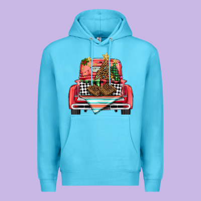 Christmas Truck Premium Hoodie Designed By Barkaloodesign