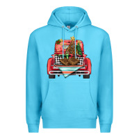 Ocean Blue Christmas truck Premium Hoodie - BarkalooDesign