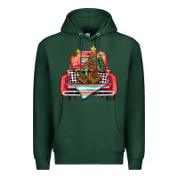 Sports Green Christmas truck Premium Hoodie - BarkalooDesign
