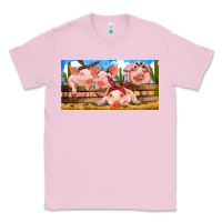 Bubblegum Pink Pig Farm Classic Tee - RanaPortraitStore