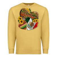 Antique Gold mexico heart and sunflower Premium Sweatshirt - HRA Design Shop