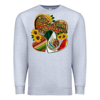 Heather Grey mexico heart and sunflower Premium Sweatshirt - HRA Design Shop