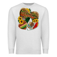 Oatmeal Heather mexico heart and sunflower Premium Sweatshirt - HRA Design Shop