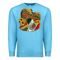 Ocean Blue mexico heart and sunflower Premium Sweatshirt - HRA Design Shop