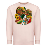 Pale Pink mexico heart and sunflower Premium Sweatshirt - HRA Design Shop