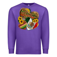 Purple mexico heart and sunflower Premium Sweatshirt - HRA Design Shop