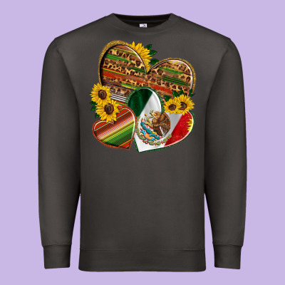 Mexico Heart And Sunflower Premium Sweatshirt Designed By Hra Design Shop
