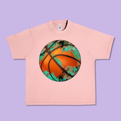 Western Basketball Camouflage Glitter Pattern Urban Heavy Tee Designed By Artiststas