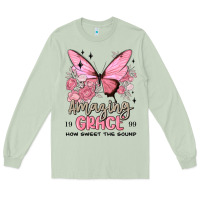 Matcha amazing grace how sweet the sound butterfly Long Sleeve Tee - MaliasSmallBusiness