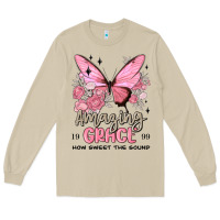 Mushroom amazing grace how sweet the sound butterfly Long Sleeve Tee - MaliasSmallBusiness