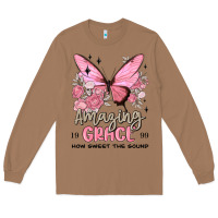 Toasted Coconut amazing grace how sweet the sound butterfly Long Sleeve Tee - MaliasSmallBusiness