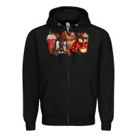 Black hot chocolate coffee cups Zipper Hoodie - Zillion Design Studio