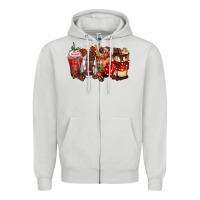Dove Grey hot chocolate coffee cups Zipper Hoodie - Zillion Design Studio