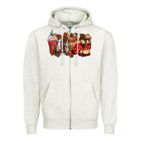 Oatmeal Heather hot chocolate coffee cups Zipper Hoodie - Zillion Design Studio