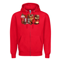 Red hot chocolate coffee cups Zipper Hoodie - Zillion Design Studio