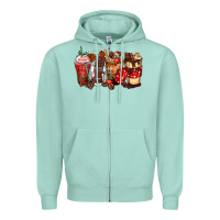 Seafoam hot chocolate coffee cups Zipper Hoodie - Zillion Design Studio