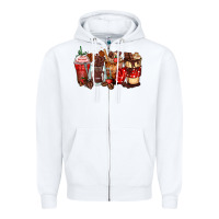 White hot chocolate coffee cups Zipper Hoodie - Zillion Design Studio