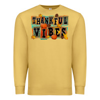Antique Gold thankful vibes Premium Sweatshirt - FaDigitalArtStudio