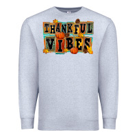 Heather Grey thankful vibes Premium Sweatshirt - FaDigitalArtStudio