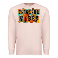 Pale Pink thankful vibes Premium Sweatshirt - FaDigitalArtStudio