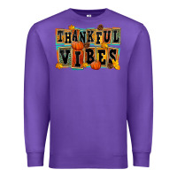 Purple thankful vibes Premium Sweatshirt - FaDigitalArtStudio
