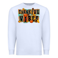 White thankful vibes Premium Sweatshirt - FaDigitalArtStudio