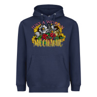 Navy just a woman who loves her mechanic Heavyweight Hoodie - SublimationCraftShop