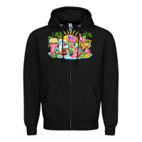 Black beach summer coffee cups Zipper Hoodie - Zillion Design Studio