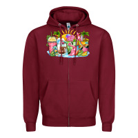Burgundy beach summer coffee cups Zipper Hoodie - Zillion Design Studio