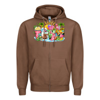 Chestnut beach summer coffee cups Zipper Hoodie - Zillion Design Studio