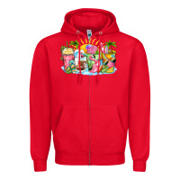 Red beach summer coffee cups Zipper Hoodie - Zillion Design Studio