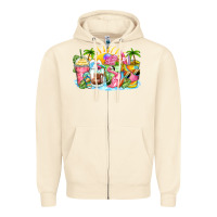 Sandshell beach summer coffee cups Zipper Hoodie - Zillion Design Studio