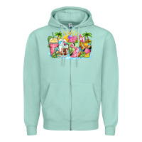 Seafoam beach summer coffee cups Zipper Hoodie - Zillion Design Studio