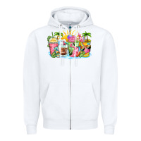 White beach summer coffee cups Zipper Hoodie - Zillion Design Studio