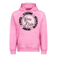 Fuchsia Pink you are strong Urban Hoodie - MaliasSmallBusiness
