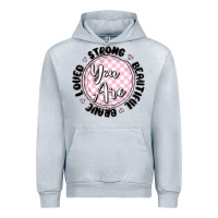 Heather Grey you are strong Urban Hoodie - MaliasSmallBusiness
