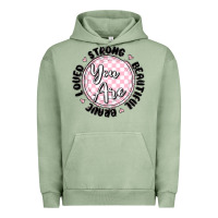 Pigment Oil Green you are strong Urban Hoodie - MaliasSmallBusiness