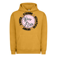 Pigment Peanut Butter you are strong Urban Hoodie - MaliasSmallBusiness