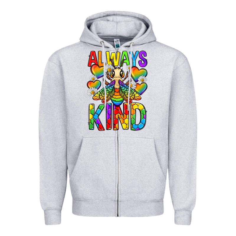Always Bee Kind Pride Lgbtq Zipper Hoodie by texasbilliewilder | Teevron